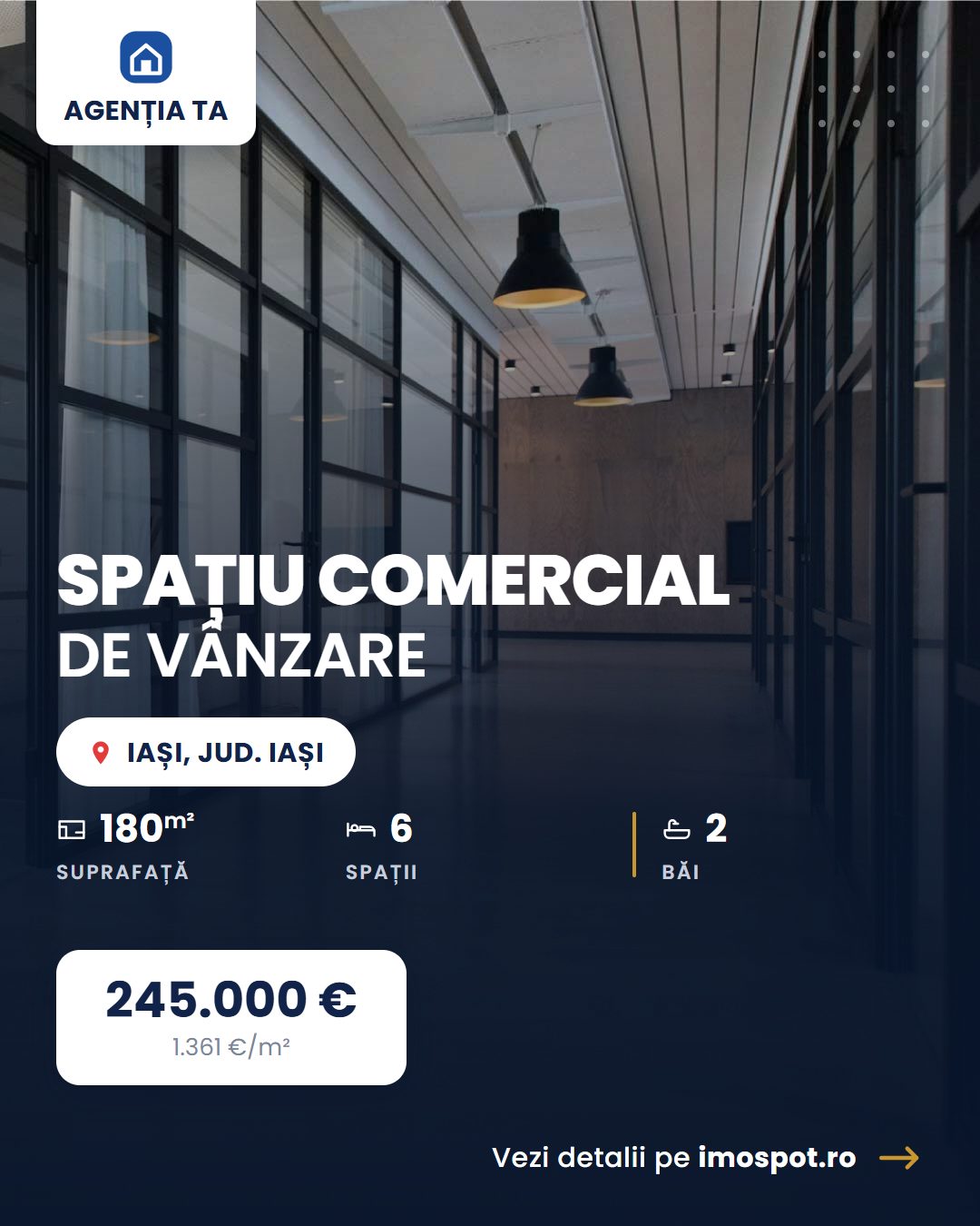 Spațiu comercial de vânzare în Iași — postare generată automat din datele anunțului