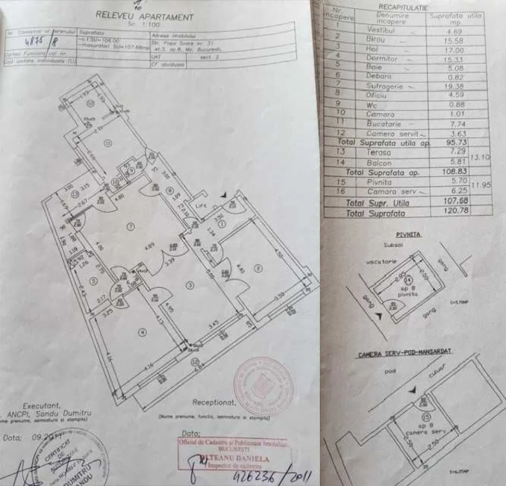 Apartament în bloc interbelic - 3 Camere - 2 balcoane - 203.000 € - Vand apartament cu 3 camere, situat într-un bloc interbelic (1936) la cateva minute de Piata Unirii, Strada Popa Soare, în inima Bucureștiului, ideal pentru familii sau investiție! Cu o suprafață generoasă de 96 metri pătrați, plus un balcon de 6 mp si o terasa de 7 mp, acest apartament oferă o oază de liniste, confort și rafinament. Situat intr-o zona centrala, in apropiere de Piata Unirii, Centru vechi al Bucurestiului, pe o strada cu multe cladiri istorice, avand un farmec aparte datorita arhitecturii vechi din zona. Înălțimea generoasă a camerelor adaugă un plus de confort și spațiu aerisit. Luminoase și primitoare, camerele sunt spațioase și oferă o varietate de posibilități de amenajare. Apartamentul este mobilat și utilat, incalzit cu ajutorul centralei proprii pe gaz, gata pentru a te muta imediat. Acesta este situat la etajul 3, avand deasupra un pod mansardat care ofera o izolatie termica sporita. Zona beneficiază de infrastructură excelentă: transport în comun (tramvaie, autobuze, metrou), magazine, supermarketuri, cafenele, restaurante și parcuri. Construită solid, cu structură pe bază de stâlpi de beton și cărămidă, blocul asigură un cadru sigur și confortabil, constructia fiind realizata de arhitectul Zilberman in anul 1936. Imobilul nu este clasificat in niciuna dintre categoriile de risc seismic stabilite prin evaluari tehnice ale specialistilor. Instalațiile electrice și sanitare sunt complet modernizate, pentru un confort fără griji. Cu multiplele sale caracteristici și potențialul său versatil, acest apartament poate deveni locatia perfectă atat pentru familii cat si pentru sediul unei companii.
