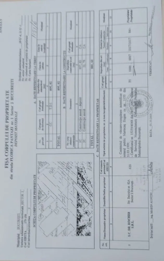 Pachet cladire matriterie si cladire productie/ depozit Baicului 82 - Vanzare pachet "Hala productie-depozitare- Florica Pantazi 1" si "Corp 3-matriterie-Baicului 82A" Hala din Florica Pantazi 1 se poate vinde si separat.. Corp 3: Constructie cadre beton ,caramida, acoperis table Utilitati: - alimentare energie electrica ,tensiune medie, transformator 1000KVA o apa canal o alimentare cu gaze natura o centrala termica o suprafata totala teren: 3508.40mp o suprafata total construita: 2691.63mp o inaltime intre: 5.60 si 7.70m o spatii pentru birou o spatii sanitare Hala productie - depozitare-Florica Pantazi 1 ( in curte la Baicului 82) Constructie cadre beton ,caramida, acoperis table Utilitati: - alimentare energie electrica ,tensiune medie, transformator 1000KVA o apa canal o alimentare cu gaze natura o centrala termica o suprafata totala teren: 895.82mp o suprafata total construita: 880.60mp o inaltime intre: 4.00 si 7.00m o spatii pentru birou o spatii sanitare