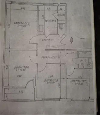 Apartament 4 camere, decomandat, 80.94 mp