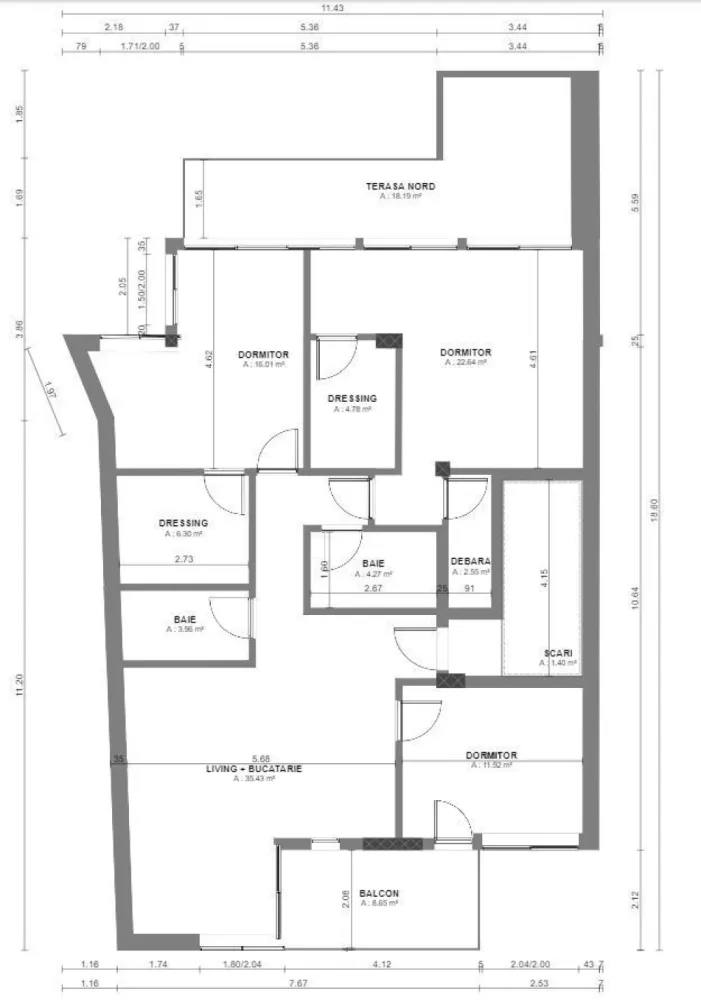 Dezvoltator, 4 camere, 106 mp utili, bloc boutique 7 apt Parc Circului