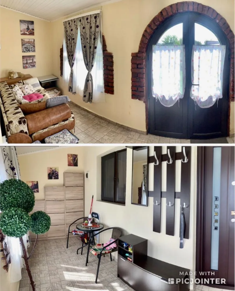 Casa vila Miroslava Notariat Pepinierii - pozitie excelenta - Fără agenții !!! Persoana fizica vand casa facuta in 2014 noua - mobilata utilata zona Cug (valea adanca - capat Pepinierii- in spate la Notariat Miroslava- pozitie excelenta ) la strada principala ! Stație de maxi taxi la 100m ! Casa are aprox 100mp2 utili si este organizata astfel: Parter : *living mare 40m2 *bucatarie inchisa *baie cu geam si cabina dus * hol intrare inchis (veranda) Etaj : *1 camera matrimoniala *baie cu geam si jacuzzi *Al doilea dormitor *Hol etaj ( aer conditionat montat) *dressing (birou)/al 3lea dormitor *pod (spatiu de depozitare) Alte facilitati : * magazie in spatele casei * foisor cu gratar in fata casei *gard fier forjat acoperit cu policarbonat *strada privata fix la strada principala asfaltata *acces la mijloace de transport *acces la gradinite,scoli,magazine,LIDL,5 min de Mall Miroslava etc *mobila pe comanda din MDF lucios alb *electrocasnice de ultima generatie *gresie,faianta,parchet,izolatie,termopan *total suprafata teren cu tot cu casa aprox 300m2 UTILITATI : *apa *Gaz (centrala +calorifere) *energie electrica *CANALIZARE *internet + cablu Tv * Aer Conditionat Vortex Casa nu a fost facuta de dezvoltator ci de o persoana fizica si dupa cum vedeti s-a investit foarte mult in ea si se vinde exact ca in poze ! *Cheltuieli mici ! Pret vanzare 152.000 euro negociabil ! Se vinde mobilata utilata la cheie. O vindem deoarece ne vom muta la alta casa ! Putem fi contactati la 0>7>4>6>8>3>8>2>9>1 ***FARA AGENTII*** Va asteptam la o vizita cu mare drag.Multumim