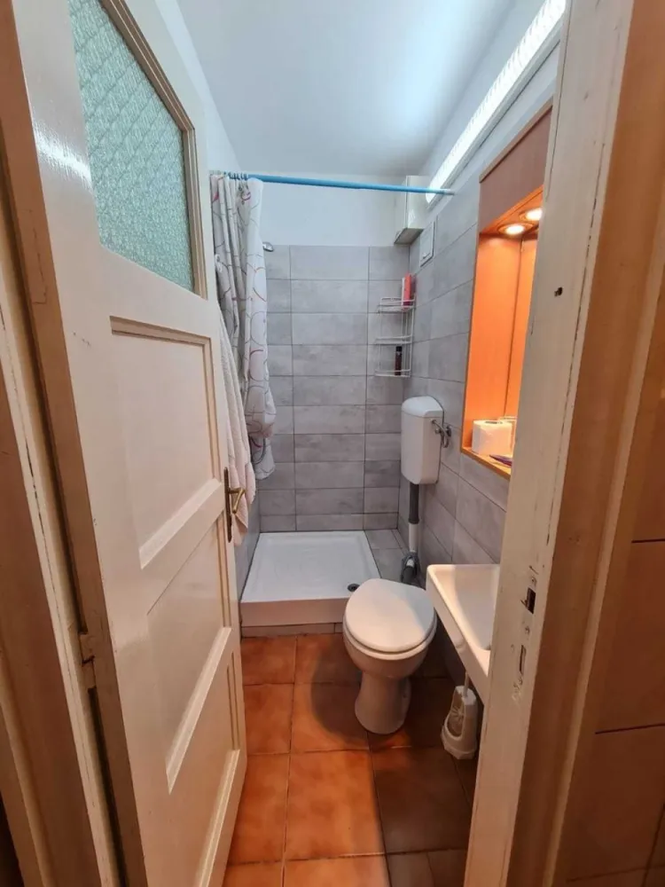 Apartament in vila zona Baicului - Apartamentul recent renovat este la vila, in sector 2 , Bucuresti, cartier Pantelimon/Baicului Apartamentul are ca. 84m2, este situat la parter + demisol La parter se gaseste un living format ulterior prin unirea a doua camere foarte spatioase, parchet de nuc, semineu functional, grup sanitar cu dus, lavoar, WC. Incalzire este cu centrala de apartament cu gaze. Demi sol este complet renovat , izolat termic pe contur, uscat, incalzire electrica prin pereti sau calorifer de la centrala termica. Aici se gaseste bucataria cu mobila facuta la comanda acum 4 ani, un grup sanitar cu dus si lavoar, spatiu de depozitare. Mai exista la parter o terasa generoasa cu o suprafata de ca. 29m2, o gradina pentru flori 24m2 si un garaj in curte din constructie metalica ca. 15m2. Apartamentul a fost renovat acum 5 ani, este intro stare foarte buna, locuibil, se vinde cu mobila actuala. Terenul aferent ca 200m2 este in folosinta. Pretul de vanzare este 150.000 EUR