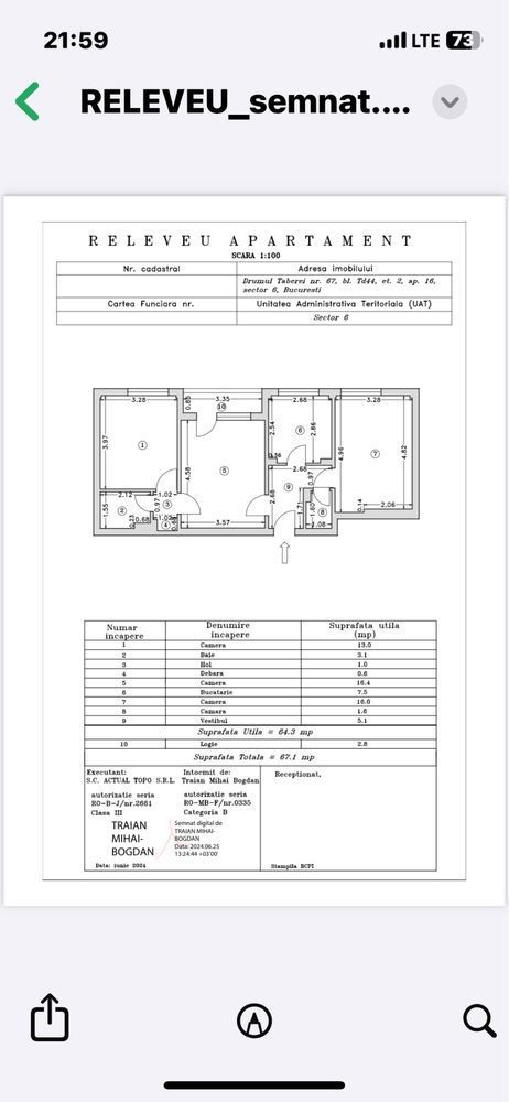 Vand apartament 3 camere Drumul Taberei-Romancierilor