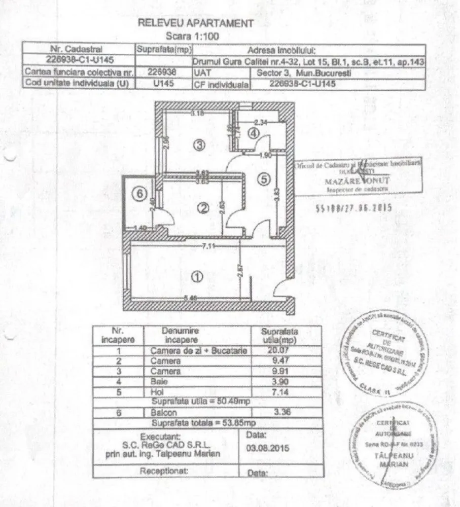 Apartament 3 camere complet mobilat Palladium Residences metrou Teclu