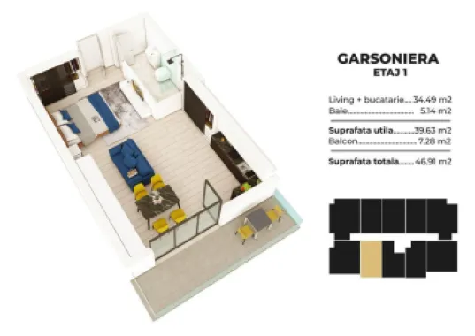 Studio spatios la cheie Sea Breeze Residence II Mamaia Nord