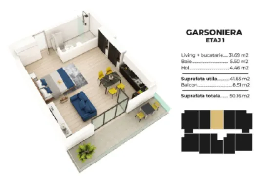 Studio spatios la cheie Sea Breeze Residence II Mamaia Nord