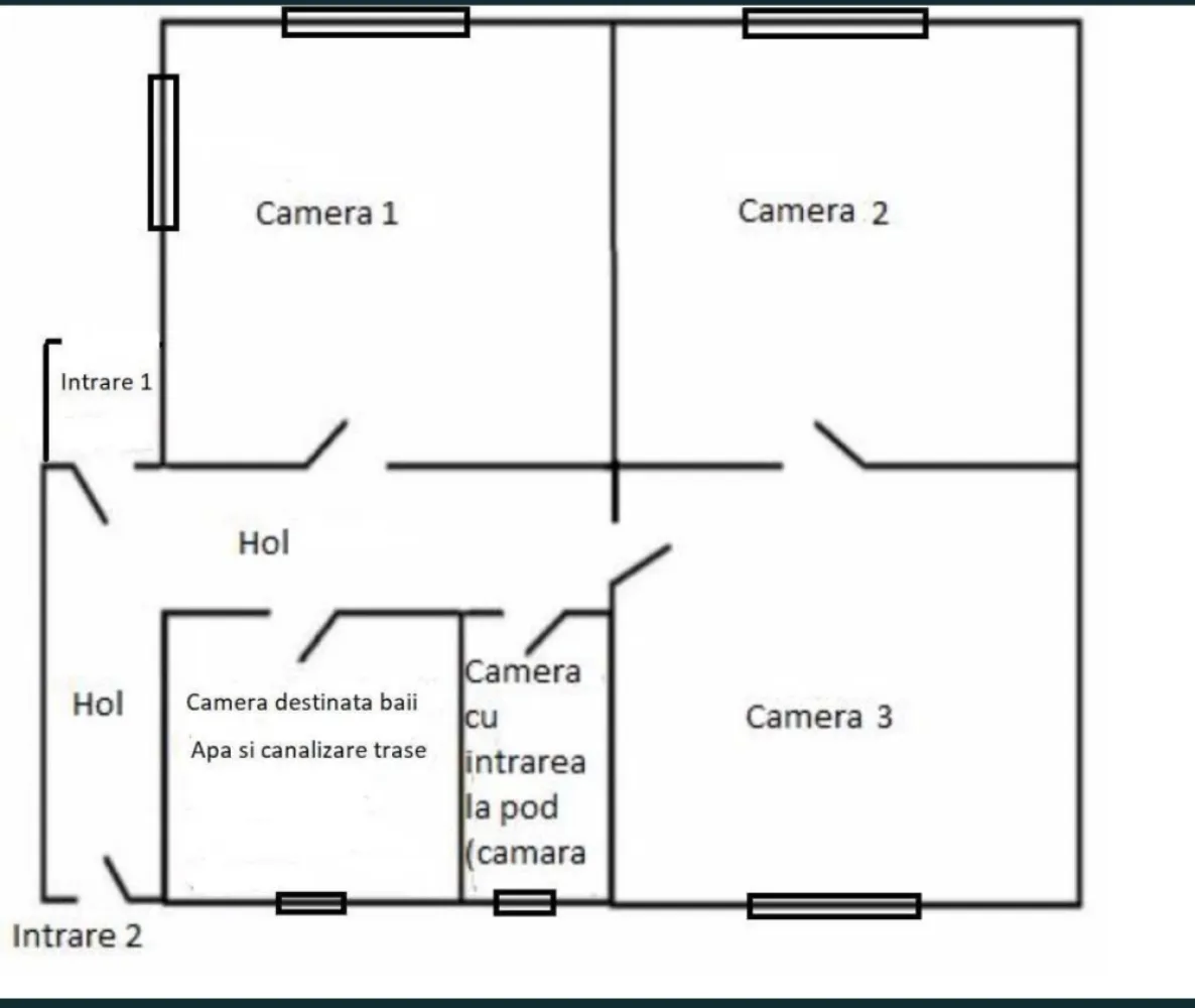 Vand casa cu gradina 4000 mp ca 12 Km de statiunea geotermala Tasnad - Casa este situata in centrul comunei Cehal, judetul Satu Mare, a fost construita pe o fundatie solida de piatra si are o suprafata utila de 115 mp. Aceasta cuprinde 3 camere (una folosita ca bucatarie si doua dormitoare), o camera destinata baii (neutilata, dar apa si canalizarea sunt trase in casa), o camara (cu intrarea la pod) si un coridor sub forma literei L cu 2 intrari, una dinspre gradina, alta dinspre strada. Casa se vinde complet mobilata. In aceeasi curte se afla si o bucatarie de vara. Casa dispune de o gradina de 4000 mp, ideala pentru atragerea de fonduri europene. Proprietatea poate avea scopuri multiple: rezidenta permanenta, casa de vacanta, casa de inchiriat in scopuri turistice, exploatare agricola cu atragere de fonduri europene. Casa este intabulata. Pretul casei: 38000 Euro Telefon: 07*********61