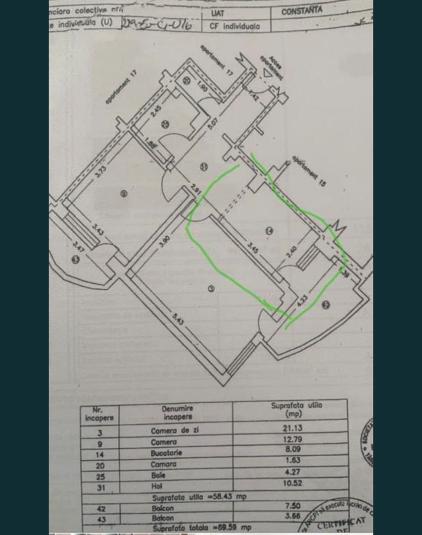 Gara apartament 3 camere