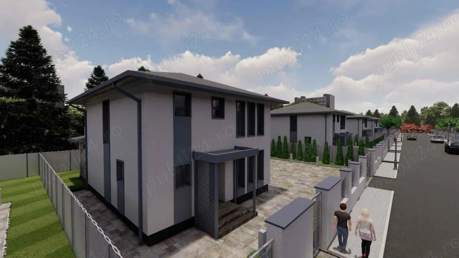 BRASADAS vinde case NOI tip P+1 -Cartier nou Paulesti. - Agenția imobiliara BRASADAS. va ofera spre vanzare un ansamblu rezidential de 12 case individuale P+1 cu o suprafata utila de 120 mp si o terasa de 24 mp *Casa este alcatuita in felul urmator: -Parter: Living + Bucatarie 41,2 mp, Camara 4,95 mp, Baie 3,52 mp, Spatiu Tehnic 3,64 mp, Hol 6 mp, Terasa exterioara acoperita 24 mp. -Etaj: Hol 5,7 mp, Dormitor (1) 12,54 mp, Dormitor (2) 12,54 mp, Dormitor matrimonial 12,54 mp impreuna cu Dressing 6,1 mp si Baie 5,94 mp. *Terenul este de 480 mp *Drumul este de 8 metri latime *Utilitati : curent,gaz,apa,fibra,canal. *Casele se predau la stadiul de semifinisat interior cu centrala termica si la exterior finisat. *Curtea o predam ca si in proiect (vezi poza 2) cu pavaj, gazon, gard. *Pentru mai multe detalii si poze din proiect nu ezitati sa ne contactati la numerele de telefon: - Dani - Laurentiu