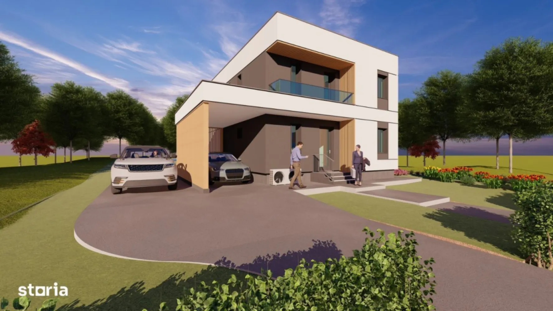 Vand casa noua P+E in Cluj-Napoca, str. Soporului, 800mp teren - Constructie moderna parter si etaj cu pereti din caramida, termoizolata la exterior, respectand standardul NZEB. Locatia este amplasata la 10 minute cu masina de Iulius Mall si 5 minute fata de habul educational si complexul de natatie Borhanci. De asemenea, 7 min de baza sportiva Gheorgheni. Constructia se vinde in stadiul semifinisat. Optional se vinde si in stadiul "La rosu", caz in care pretul de vanzare este de 390000 euro