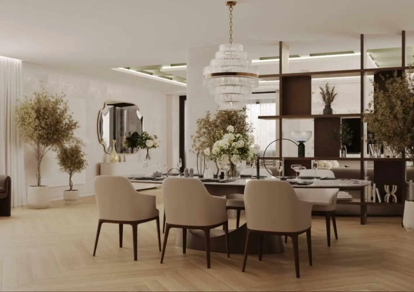 Apartament de lux 300 mp zona Opera RomânÄ/Cotroceni - Verdi Residence - Reşedinţa Verdi, amplasată la etajul 6 şi beneficiind de privelişti panoramice asupra Bucureştiului, îmbină armonios eleganţa contemporană cu confortul exclusivist. Acest apartament luxos, situat pe un întreg etaj, reprezintă alegerea perfectă pentru cei care îşi doresc un stil de viaţă modern şi sofisticat, având acces rapid la toate facilităţile pe care le oferă oraşul. Imobilul este situat pe Calea Plevnei numărul 53 in sectorul 1 la 1.5 kilometri de Piaţa Universităţii, in apropierea Operei Naţionale Române si cu acces direct in parcul Facultăţii de Drept. Imobilul a fost construit in 1994 şi refăcut complet in 2024 inclusiv exteriorul, parcarea, şi toate instalaţiile. Verdi Residence are vederi panoramice unice ale Bucureştiului către Facultatea de Drept, Opera Naţională, Palatul Parlamentului, Catedrala Mântuirii Neamului, Palatul CEC, şi Grand Hotel Bucureşti (fostul Intercontinental). Apartamentul are o suprafaţa utilă de 280 mp cu o suprafaţa construita de 365 mp pe etaj cu patru dormitoare, living, două walk-in dressing, trei băi, baie de serviciu, spălătorie, bucătărie, hol de intrare, şi trei balcoane. Accesul în clădire se face prin holul de 120 mp cu recepţie şi acces controlat prin videointerfon şi cod numeric. Uşa de intrare in apartament este de stejar cu încuietori cu puncte multiple de securitate. Holul de intrare in apartament are mobilier personalizat OVO Design şi placaje de ceramică Italia de mari dimensiuni. Tâmplărie exterioara nouă SchĂźco cu panouri triple de sticla şi gaz argon, şi pervaze exterioare de piatra Vratza. Încălzire cu apa caldă din centrala cu gas a clădirii şi două cazane redundante. Radiatoarele de fonta au termostat individual cu afişaj digital de temperatură. Răcire cu aer condiţionat central Samsung WindFree cu unităţi încastrate în tavane, control Wi-Fi şi unitate centrală situată pe acoperişul imobilului. Toate camerele au parchet de stejar triplu stratificat. Placaje de ceramică Italia de mari dimensiuni şi Bisazza in băi şi bucătărie. Uşi interioare Filomuro cu feronerie italiană. Vopsea multi-strat Benjamin Moore şi Caparol in toate încăperile. Cablaj pentru televiziune şi Internet CAT5. Prize şi întrerupătoare Gewiss Chorus One. Bucătărie are 30 mp cu un perete de sticla cu vedere panoramică, şi complet mobilată şi echipată. Mobilier personalizat OVO Design, insulă şi blaturi Staron, echipamente de bucătărie semi-profesionale Franke, frigider Samsung (650l), şi frigider de vinuri incorporat. Băi cu geamuri exterioare, inclusiv cu vedere panoramică şi încălzire în pardoseala cu termostat individual. Placaje de ceramică Italia de mari dimensiuni cu plăci de 120 x 240 cm. Chiuvete Vileroy & Boch, Flaminia şi robineţi Hansgrohe, Grohe şi Blaufoss. Iluminare tavane Barisol cu oglinzi si aplice de perete instalate. Mobilier personalizat OVO Design, cabine de duş cu pereţi de sticlă securizată, anti-strop şi echipate complet, cadă de baie, vase de WC cu spălare Ineo sau clasice Vileroy & Boch. Walk-in dressing cu mobilier personalizat şi corpuri de iluminat. Cameră de spălătorie cu conexiuni pentru maşina de spălat şi uscător cu instalare suprapusă. Terasa livingul este închisă cu foi de sticlă mobile pentru a fi utilizată tot anul. Randările sunt realizate in scop de ilustrare cu mobilier care poate fi furnizat la cerere contra cost. Vizitati operparkresidences.ro pentru un tur virtual şi detalii suplimentare.