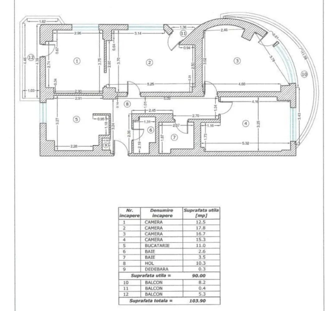 Universitate bloc 1980 - 4 camere lux