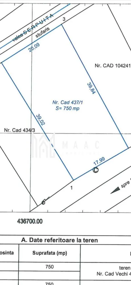 Teren intravilan | Hamba | 750 MPU - Maac imobiliare propune spre vânzare un teren intravilan, cu suprafața de 750 mp, situat în localitatea Hamba, la aproximativ 10 km de municipiul Sibiu, ideal pentru construcție. Localizare excelentă – la șoseaua principală, cu acces facil. Utilități disponibile: Canalizare – pe teren Apă – la aprox. 5,5 metri Curent electric – la aprox. 2 metri Gaz natural – la aprox. 11 metri Terenul este pretabil pentru construcție rezidențială și reprezintă o investiție ideală într-o zonă în dezvoltare. Pentru mai multe detalii va rugam specificati telefonic ID: CP2716582 }}