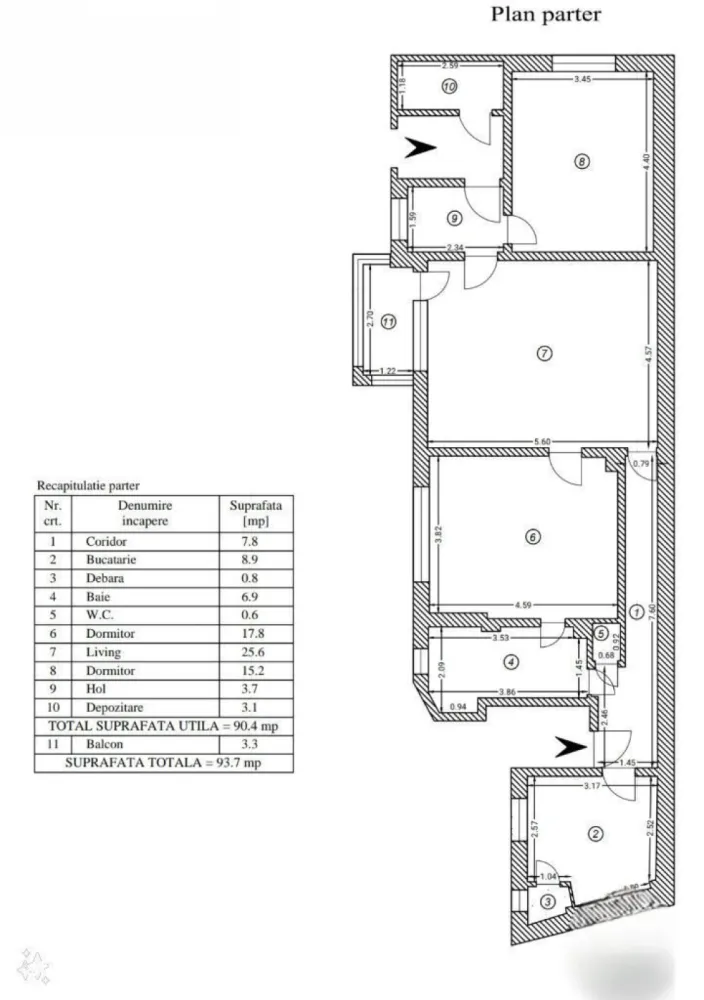 Vila P+1 Piața Muncii , strada Orzari, apartament cu 3 camere la Parer