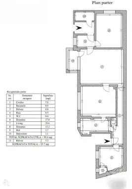 Vila P+1 Piața Muncii , strada Orzari, apartament cu 3 camere la Parer