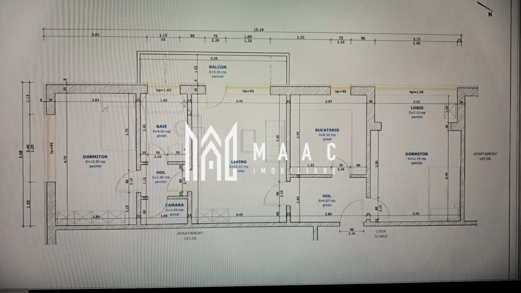 Apartament 3 camere | Semidecomandat | Zona Rahova