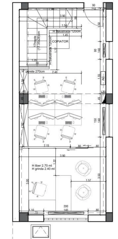 Duplex 3 camere amenajat birou/showroom, cu parcare inclusa