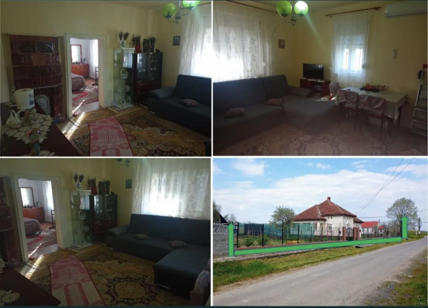 Casa de schimbare sau schimb cu apartament - Proprietar persoană fizică, vând (sau schimb cu apartament în Satu Mare şi eventual ofer diferenţa în Euro la înţelegere), casă din cărămidă cu fundaţie din beton, situată la 15 Km depărtare de Satu Mare, în sat Tătăreşti, Comuna Viile Satu Mare, drum nou foarte bun, complet reabilitat în urmă cu un an de zile. Casa are 3 camere cu o suprafaţă utilă de 105m², dotată cu sobe din teracotă, aer condiţionat Ferroli de 12000 BTU, montat în 2023, toaletă de serviciu în casă situată separat de baia mare (la fel situată în casă) care este dotată cu boiler mixt curent+lemne, cadă acryl, chiuvetă etc.(casa este construită în anul 1975). Casa este racordată la apă curentă şi canalizare şi are internet, telefonie şi TV prin fibră optică de la Digi. Proprietatea are o suprafaţă totală de 30 Ari, sunt practic 3 locuri de casă(casa propriuzisă şi încă 2 locuri de casă în stânga şi în dreapta casei iar unul dintre locuri are canalizare separată)şi are un front la stradă de 60m. Strada pe care se află proprietatea este asfaltată şi se află la aprox. 250m distanţă de drumul principal care traversează localitatea, deci este o stradă liniştită(în partea stângă a proprietăţii se află o casă de rugăciune). Casa are beci sub cămară, are terasă, bucătărie de vară,şură mare renovată recent, prevăzută în interior cu un grajd transformat în magazie de scule, garaj din lemn cu fundaţie din beton, fântână cu apă potabilă care poate fi folosită la udatul grădinii(fără a fi contorizată), coteţe de porci şi găini din cărămidă, afumătoare, geamuri termopan la jumătate din casă(inclusiv uşa de intrare principală)… Gospodăria este prevăzută cu absolut toate sculele necesare întreţinerii proprietăţii(inclusiv diferite maşini de tuns iarba pe benzină etc.). Ȋn şură sunt lemne de foc destule pentru cel puţin încă 3 ani de zile. Proprietatea este cu absolut toate actele la zi, fără sarcini. Ȋn grădină sunt pomi fructiferi şi viţă de vie. Casa se vinde mobilată şi utilată la înţelegere, sunt toate condiţiile de trai ca şi într-un apartament(TV-uri moderne, maşină de spălat haine,maşină de spălat vase cu 1 an vechime etc.). Casa se află pe Str.Morii Nr.179, Sat Tătăreşti. TELEFON 07*******06