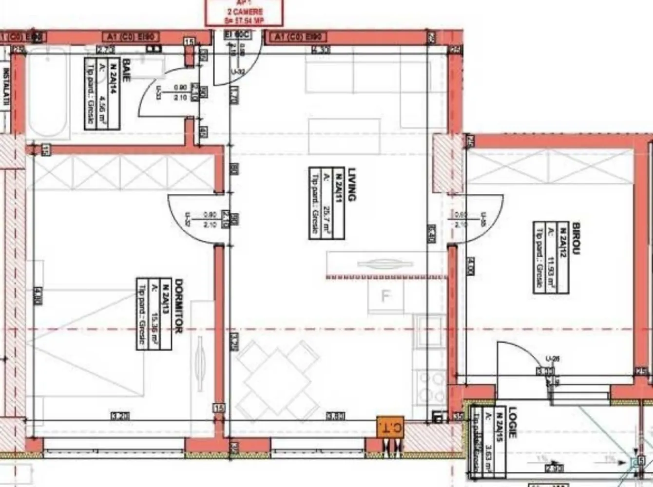 Apartament+loc parcare sunbteran - An costructie 2023 / 2024 Dupa cum se poate vedea din poza atasata anuntului, apartamentul dispune de: - Living Room + Bucatarie Open space (25,7 mp2) - Baie ( 4.56 mp2) - Dormitor 15,36 mp2 - Birou / Dormitor copil (11.93 mp2) - Logie / Balcon ( 3,63 mp2) - Apartamentul vine nemobilat insa cu centrala proprie gaz si un aer conditionat intalat in dormitor. - Loc de joaca / Foisor si spatiu verde in cartierul rezidential. Foarte important de mentionat - apartamentul este la etajul 9 cu vedere spre Podul de butelii si spre cartierul de case, ceea ce inseamna ca NU se va mai construi alt bloc in acea zona. De asemenea, apartamentul vine la pachet cu loc de parcare la demisol (chiar langa lift) Nu s-a facut receptia apartamentului deoarece inca se lucreaza la instalarea gazelor / curentului electric. Apartamentul se poate viziona in timpul saptamanii insa trebuie sa discutam cu cel putin 1-2 zile inainte - in functie de cum imi permite timpul anunt dezvoltatorul si putem face o vizionare. Contractual, apartamentul va fi dat in uz pe data de 31.03.2024. Modalitate de plata: - Toata suma cash, astfel o parte din bani vor ajunge la dezvoltator (evident, totul cu notar si acte) - Prin cedare rata la dezvoltator pentru suma de 38 050 euro. (Au mai ramas 48 de rate a cate 1170 EUR fiecare) Pretul nu este absolut deloc negociabil - apartamentul este nou nout, inca nu s-a locuit in el. *NU MA INTERESEAZA COLABORARI CU AGENTI IMOBILIARI.