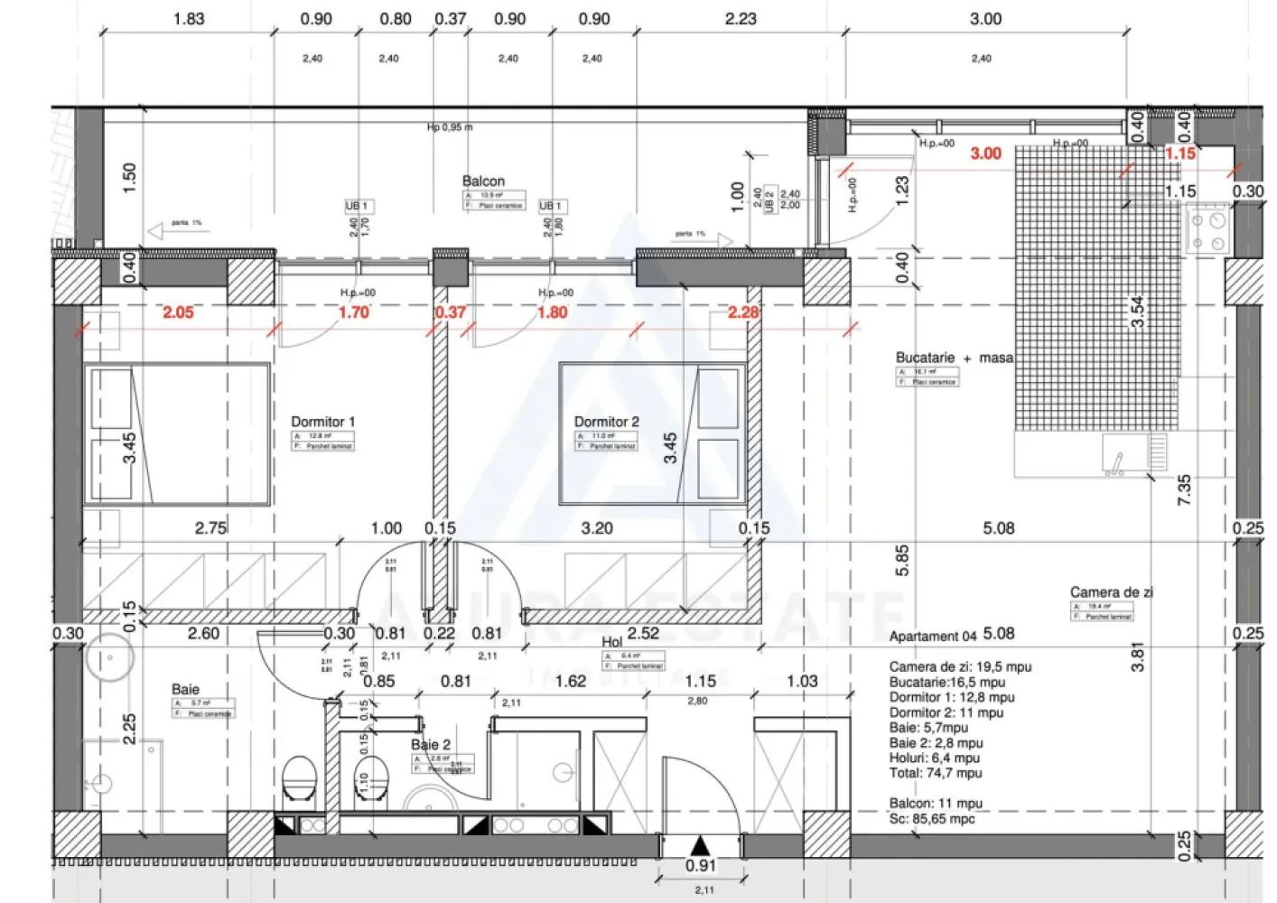 Apartament premium 75 mp utili cu parcare subterana si boxa Central