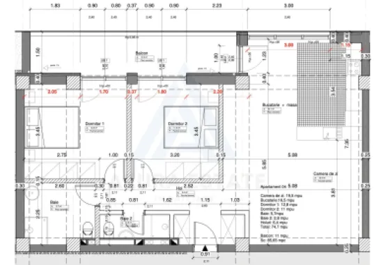Apartament premium 75 mp utili cu parcare subterana si boxa Central