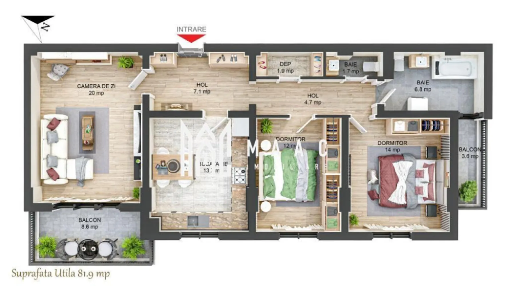 Apartament 4 camere I Nou I Decomandat I Balcon I Hipodrom - MAAC Imobiliare vă propune pentru achizișie acest apartament cu 3 camere care se remarcă printr-o compartimentare optimă, oferind atât intimitate, cât și spații generoase pentru socializare. Zona de zi cuprinde un living generos de 30.6 mp, conectat cu locul de luat masa și bucătăria separată, pentru un plus de funcționalitate. Cele 3 dormitoare sunt bine dimensionate, oferind confort și lumină naturală. 2 băi, plus un WC separat, asigură practicabilitate, iar spațiile de depozitare și holurile largi facilitează circulația. Dotările de calitate includ: ✅ Ușă metalică antiefracție Porta-Doors pentru siguranță maximă ✅ Tâmplărie PVC cu 7 camere și geam termopan LOW-E pentru izolare termică și fonică optimă ✅ Instalație termică cu centrală proprie, calorifere din oțel și distribuție eficientă ✅ Pereți interiori tencuiți, gletuiți și zugrăviți într-o nuanță modernă ✅ Instalații electrice de calitate, prize și întrerupătoare Schneider Sedna ✅ Balcon generos, finisat cu parapet elegant și gresie antiderapantă. Construcția beneficiază de spații comune interioare finisate, cu scări placate cu granit, balustrade din țeavă rectangulară și plafoniere cu senzori de mișcare pentru un plus de confort. Accesul este securizat, iar clădirea este dotată cu trei ascensoare electrice de ultimă generație, cu funcționare silențioasă. Spațiile exterioare sunt iluminate inteligent, iar curtea interioară va fi amenajată cu loc de joacă privat, dotat cu nisip, tobogan, leagăne și bănci, oferind un mediu sigur și plăcut pentru cei mici. În plus, imobilul dispune de locuri de parcare supraterane și subterane. Pentru confort maxim, apartamentul poate fi predat complet finisat, cu gresie, faianță, parchet, obiecte sanitare și uși de interior, toate alese în funcție de preferințele dumneavoastră, în limita unui buget prestabilit. Această locuință reprezintă alegerea ideală pentru cei care își doresc calitate, siguranță și un spațiu modern, pregătit să devină „acasă”. 📍 Nu ratați această oportunitate! Contactați-ne pentru detalii și vizionări, specificând ID CP2500299.