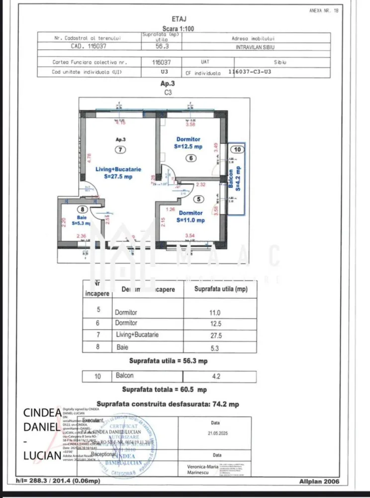 Apartament 3 camere | 56 MPU | Balcon | 2 Locuri de Parcare | Turnisor