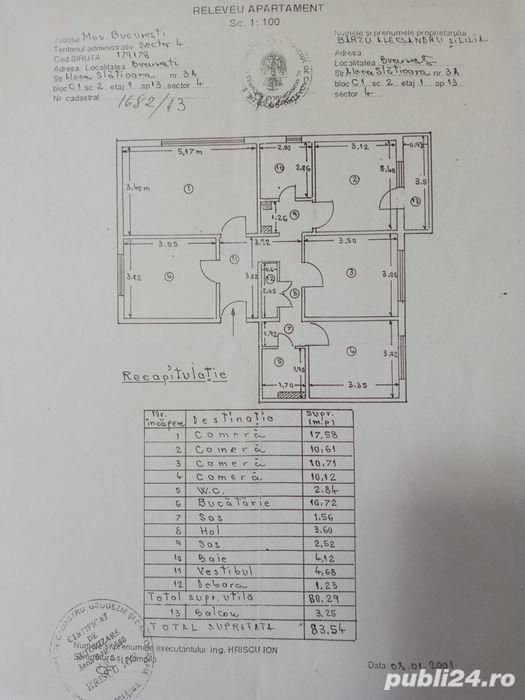 Apartament 4 camere, 2 bai, etaj 1,Berceni