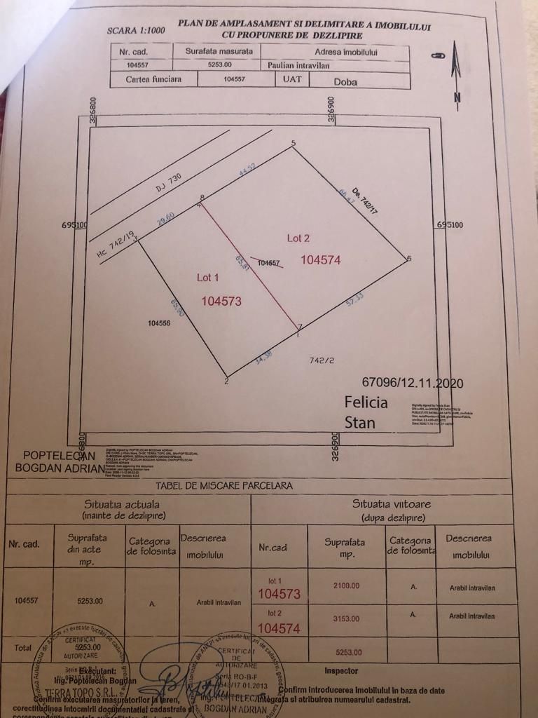 Ag EUROPA vinde 3153mp teren INTRAVILAN langa SOSEA la iesirea din Doba.
