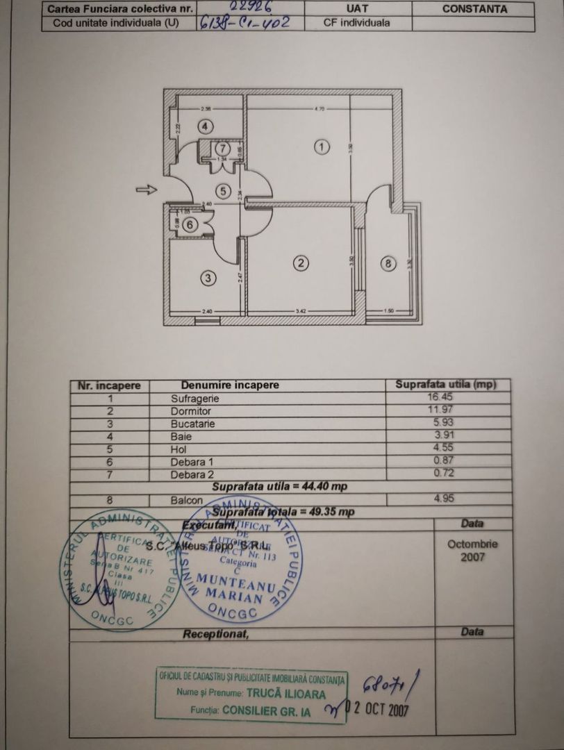 Apartament decomandat in Tomis 1