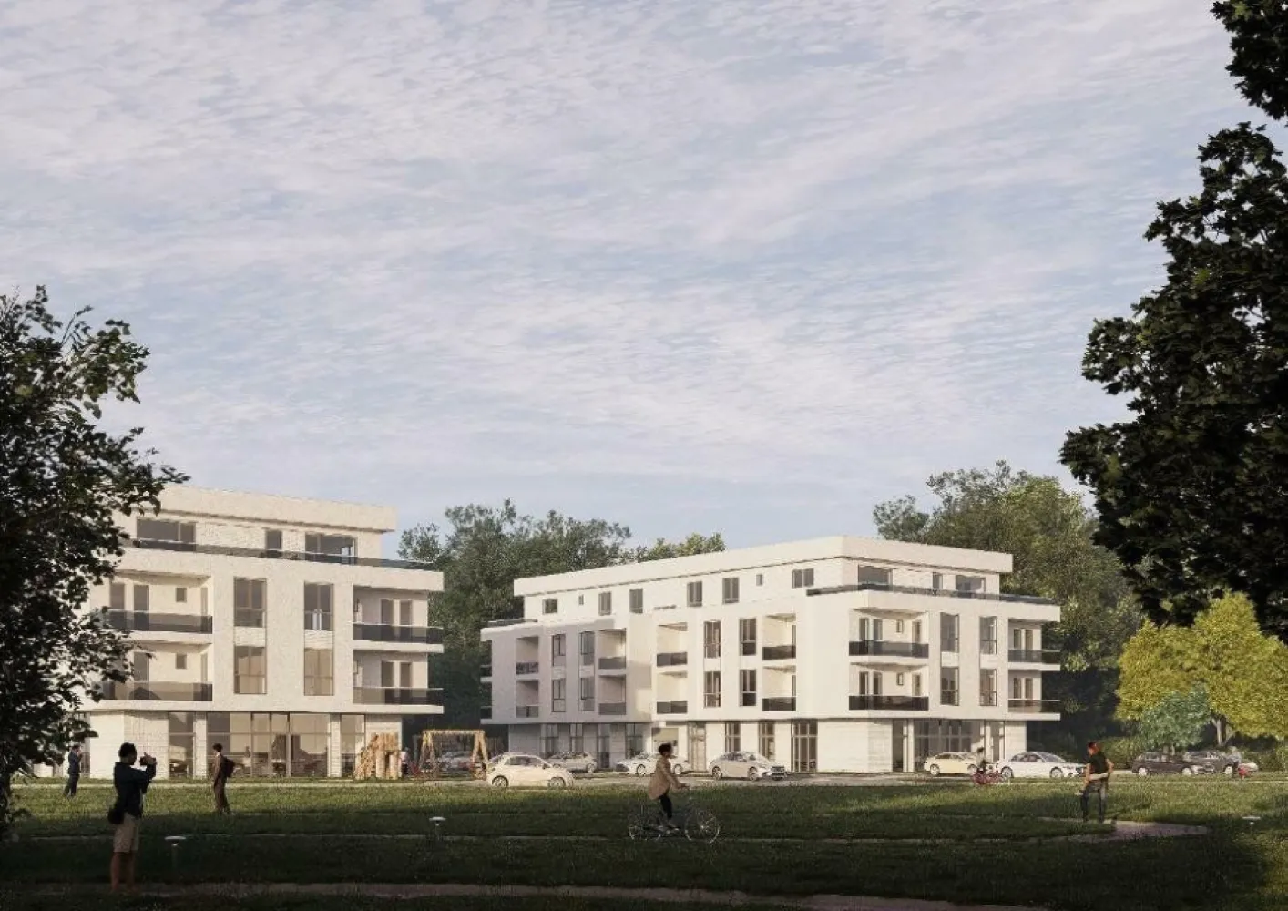 Apartament 3 camere cu parcare- NORD PARK RESIDENCE - Noul proiect imobiliar Nord Park Residence de pe strada Salciilor, in vecinatatea parcului Cubic, ofera spre vanzare 40 de apartamente noi, spatioase si confortabile, situate in 2 imobile cu P+2E+ERetras, cu spatii comerciale la parterul fiecarui bloc.
 Configuratia acestui apartament: 2 dormitoare , living open space cu bucatarie, 2 balcoane, 2 bai, 2 holuri, 1 loc de parcare.
Suprafata utila a apartamentului este de 78.25 mp si a balcoanelor de 13.60 mp. 
Structura de rezistenta se realizeaza din stalpi, grinzi si plansee din beton armat, respectand cele mai riguroase cerinte privind rezistenta si stabilitatea. Tamplaria exterioara va fi de culoare gri antracit pe exterior si alb pe interior cu geam termopan triplustrat.
Balcoanele vor avea pardoseala din placi ceramice si balustrada de protectie din sticla .
Fiecare scară va dispune de un lift de o capacitate de 4 persoane/lift, 
Fiecare apartament va fi dotat cu interfon video. 
Apartamentele se vor preda cu usi de intrare izolate fonic, peretii zugraviti in vopsea alba lavabila, prizele si intrerupatoarele montate pe pozitie, centrala termica prin condensare.
Complexul dispune de locuri de parcare, spatii verzi si loc de joaca pentru copii.
Pretul include TVA de 9% pentru persoane fizice, care achizitioneaza prima casa cu TVA redus.