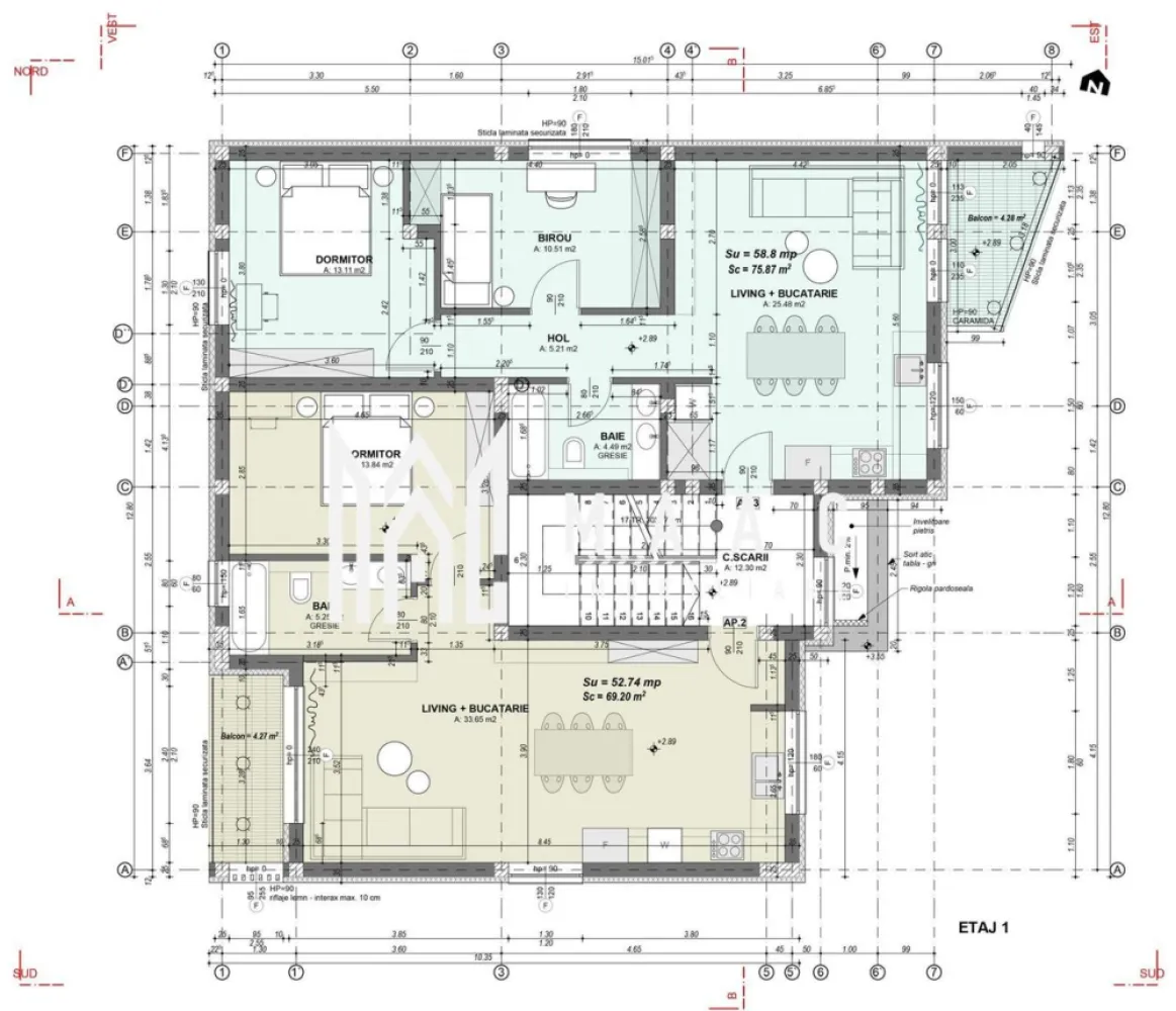 Apartament 2 camere I 53 mp I etaj 1 I Comision ZERO – Cartierul Arhitectilor - Te invităm să descoperi un apartament cochet cu 2 camere, situat la etajul 1 al unui imobil boutique cu doar 2 etaje, în Cartierul Arhitecților – una dintre cele mai apreciate zone rezidențiale din Sibiu. Locuința este ideală pentru cupluri, tineri profesioniști sau pentru investiție. Detalii apartament: Suprafață utilă: 53 mp Balcon de 4 mp – perfect pentru momentele de relaxare Compartimentare practică: • Living cu bucătărie open space • 1 dormitor • 1 baie Etaj 1 / 2 Doar 2 apartamente pe nivel – intimitate și liniște Loc de parcare inclus în preț Comision 0% la achiziție Se predă la cheie, cu finisaje premium Termen de predare: Decembrie 2025 Facilități și dotări: Încălzire în pardoseală Geamuri termopan cu 3 garnituri Centrală termică Bosch în condensare Izolație cu vată bazaltică de 10 cm Supraveghere video 24/7 Balustrade din sticlă securizată Balcon hidroizolat Iluminat exterior ambiental Un apartament modern, eficient și elegant, într-un bloc nou, cu regim redus de înălțime și vecini puțini. Pentru mai multe detalii precizati telefonic ca ati vazut anuntul cu ID: CP2526862 }}