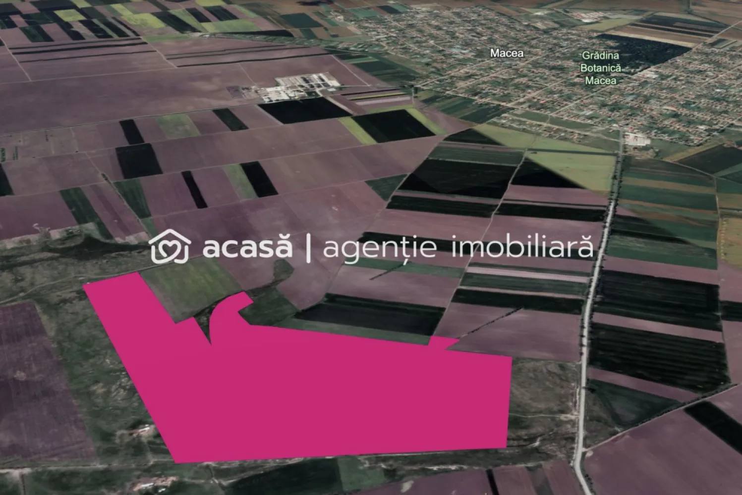 Teren 42 ha pentru parc fotovoltaic – Macea, Arad - Se oferă spre vânzare un teren extravilan, cu categoria de folosință pașune, situat în Comuna Macea, Județul Arad, ideal pentru dezvoltarea unui proiect de energie regenerabilă de mare anvergură, precum un parc fotovoltaic.

Caracteristicile proprietății includ:

-Suprafață totală: 424,700 mp, teren compact și plan, potrivit pentru proiecte de energie solară
-Locație: La 27 km de Arad, cu acces facil la DJ 709B, oferind o poziționare strategică pentru transport și infrastructură
-Infrastructură: Proximitatea față de liniile electrice de tensiune medie oferă posibilitatea de racordare la rețeaua electrică
-Topografie: Terenul este lipsit de vegetație semnificativă, pregătit pentru dezvoltare imediată

Prețul de achiziție este de 1.274.100 euro + TVA (21%), cu aplicarea măsurilor simplificate de TVA. 

Terenul poate fi închiriat pe termen lung în aceleași condiții avantajoase, pentru dezvoltarea unui parc fotovoltaic.

Pentru detalii suplimentare sau pentru a programa o vizionare, contactați 0721356746 FLORIN MOȘ

Cod anunț: CP1964859