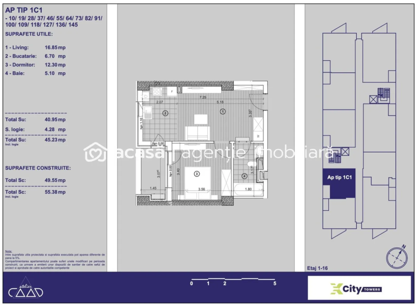 Apartament nou în Timișoara finisat la cheie– Investiție premium - Vă propunem spre vânzare un apartament nou cu 2 camere, situat în XCity Towers, unul dintre cele mai ambițioase și moderne ansambluri rezidențiale din Timișoara – un proiect care setează un nou standard de locuire urbană în vestul României.

Pentru informații suplimentare, disponibilitate și programare vizionare: 0722 252 639 - Sebastian Nica

Proprietatea se vinde direct de la dezvoltator, cu predare în martie 2026, complet finisată, ideală atât pentru locuire personală, cât și pentru investiție cu randament foarte bun la închiriere.

Preț: 126.592 € (TVA inclus)
Contact: Sebastian Nica 0722 252 639

Detalii apartament:
• 2 camere, compartimentare eficientă
• Suprafață utilă: 45 mp
• Spații luminoase, vitraje mari
• Finisaje premium, atent selecționate

Dotări și beneficii:
• Încălzire în pardoseală și centrală proprie
• Sistem de climatizare modern
• Rolete electrice
• Sistem Smart Home
• Consum redus de energie și soluții sustenabile pentru costuri optimizate pe termen lung

Despre ansamblul XCity Towers:
• Arhitectură modernă și design inovator
• Parc privat de aproximativ 6.000 mp
• Zone de relaxare și spații dedicate comunității
• Acces rapid către centre comerciale, transport public, școli și zone verzi
• Ansamblu foarte căutat pentru închiriere, cu potențial solid de apreciere în timp

Această proprietate este o alegere inspirată pentru cei care caută calitate, siguranță, poziționare excelentă și potențial investițional real, într-un oraș cu una dintre cele mai dinamice piețe imobiliare din România.

Contact direct: Sebastian Nica - 0722 252 639 Consultant vânzări | Achiziție direct de la dezvoltator – fără comision

Nu dispui de toată suma? Te ajutăm noi gratuit! Îți obținem oferte de la 16 bănci.

Atenție! Imaginile au caracter informativ, preluate din apartamente finalizate și finisate din cadrul complexului!