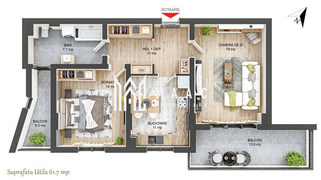 Apartament 2 camere I Nou I Terasa I Parcare I Hipodrom