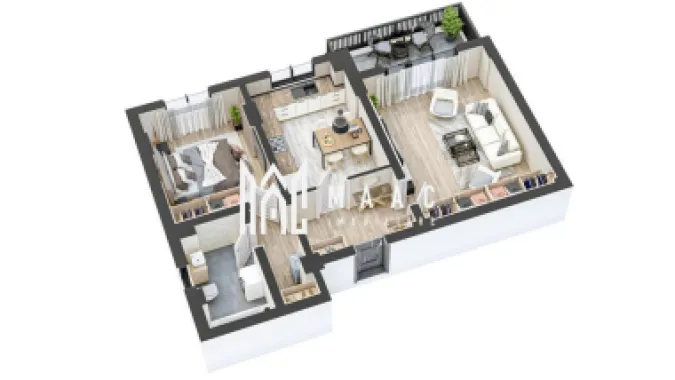 Apartament nou 2 camere I La cheie I 61 + 9 mp I Hipodrom