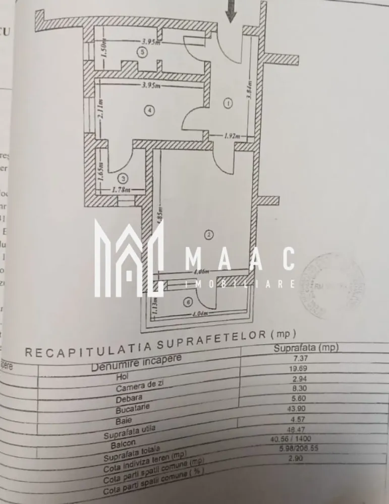 Garsonieră spațioasă de vanzare | centrala proprie | vedere superba. - Garsonieră spațioasă de vânzare – Aleea Nucilor (bloc Petrom)

MAAC Imobiliare vă propune spre vânzare o garsonieră confortabilă, situată la etajul 4/4, într-un imobil construit în anul 2002, pe strada Aleea Nucilor.

Locuința are o suprafață utilă de 44 mp și o suprafață totală de 48,47 mp, fiind compartimentată astfel: cameră, bucătărie, baie, hol, debara și balcon.

Avantaje:

Expunere sudică – lumină naturală pe tot parcursul zilei
Centrală termică proprie
Geamuri termopan
Parchet în cameră
Bloc relativ nou (2002)

Extra beneficii:
Teren de 40 mp (menționat în RLV), ideal pentru loc de parcare sau spațiu exterior

Boxă de 13 mp (de asemenea trecută în RLV), perfectă pentru depozitare

Garsoniera este potrivită atât pentru locuit, cât și pentru investiție.

Pentru mai multe detalii și programarea unei vizionări, vă rugăm să contactați MAAC Imobiliare și să menționați la telefon numărul CP3070173