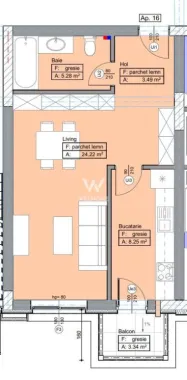Apartament o camera cu bucatarie separata - Selimbar/Sibiu