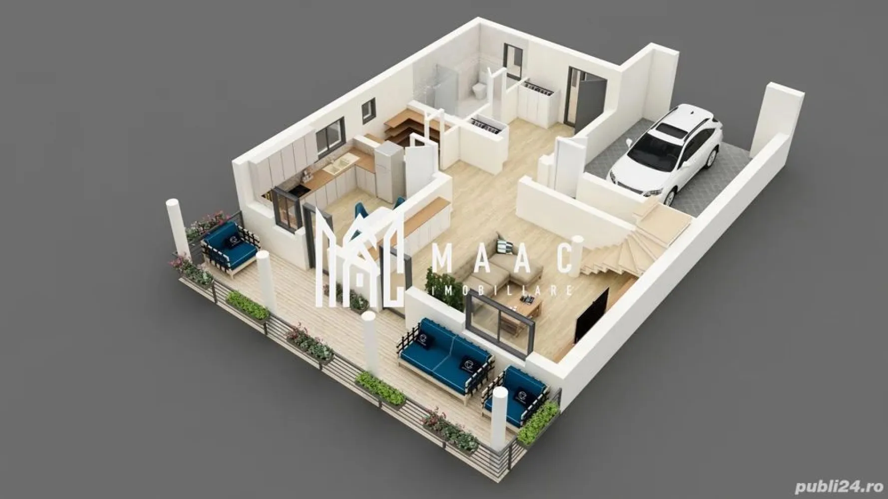 Casă individuala | 4 camere | Cisnădie, Sibiu - MAAC IMOBILIARE propune spre vanzare o casă nouă, inca nefinisata, situată în orașul Cisnădie, județul Sibiu. Locuința este amplasată într-o zonă rezidențială liniștită, cu vecinătate agreabilă și o priveliște deosebită, oferind un cadru ideal pentru o familie. Suprafață utilă totală: 256 mp (include 3 terase acoperite) Suprafață construită: 336 mp Teren: 294 mp (136 mp amprenta casei, 158 mp teren liber) Regim de înălțime: demisol + parter + etaj Camere: 4, dintre care 3 dormitoare Suprafață utilă pe nivel: Demisol: 45,75 mp – include cameră tehnică, spălătorie/uscătorie, spațiu generos de depozitare, acces direct din casă și din grădină Parter: 97,45 mp – living spațios, bucătărie separată, baie, acces către terase Etaj: 71,95 mp – trei dormitoare, două băi, terase generoase Suprafața totală a teraselor este de 101,1 mp, distribuită astfel: -parter-terasă acoperită pe fațada principală; 10,55 mp terasă acoperită în partea din spate – 24,55 mp -etaj-terasă descoperită pe fațada principală – 35,60 mp (inițial proiectată 14,5 mp); balcon acoperit – 5,55 mp; terasă descoperită în partea din spate – 24,85 mp Utilitati: curent electric, gaz, apă-canal, fibră optică – branșamente finalizate și aduse în casă Acces facil din două străzi, casa fiind situată pe colț. Casă intabulată, pregătită pentru vânzare Localizare excelentă, la doar 8 km de centrul Sibiului, cu acces rapid la drumul național și autostradă Cartier rezidențial liniștit, cu multă verdeață și priveliște panoramică Construcție solidă, ideală pentru o familie Posibilitate de personalizare și finisare după preferințele noului proprietar Toate camerele și bucătăria au ieșire directă pe terase Această casă a fost construită cu dragoste și responsabilitate pentru a deveni un cămin confortabil și primitor. Așteaptă acum să fie finisată după dorințele viitorului proprietar. Pentru mai multe detalii, precizați telefonic că ați văzut anunțul cu ID: CP2393103. }}