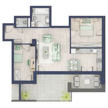 Apartament 3 camere si terasa - Turnisor, Sibiu