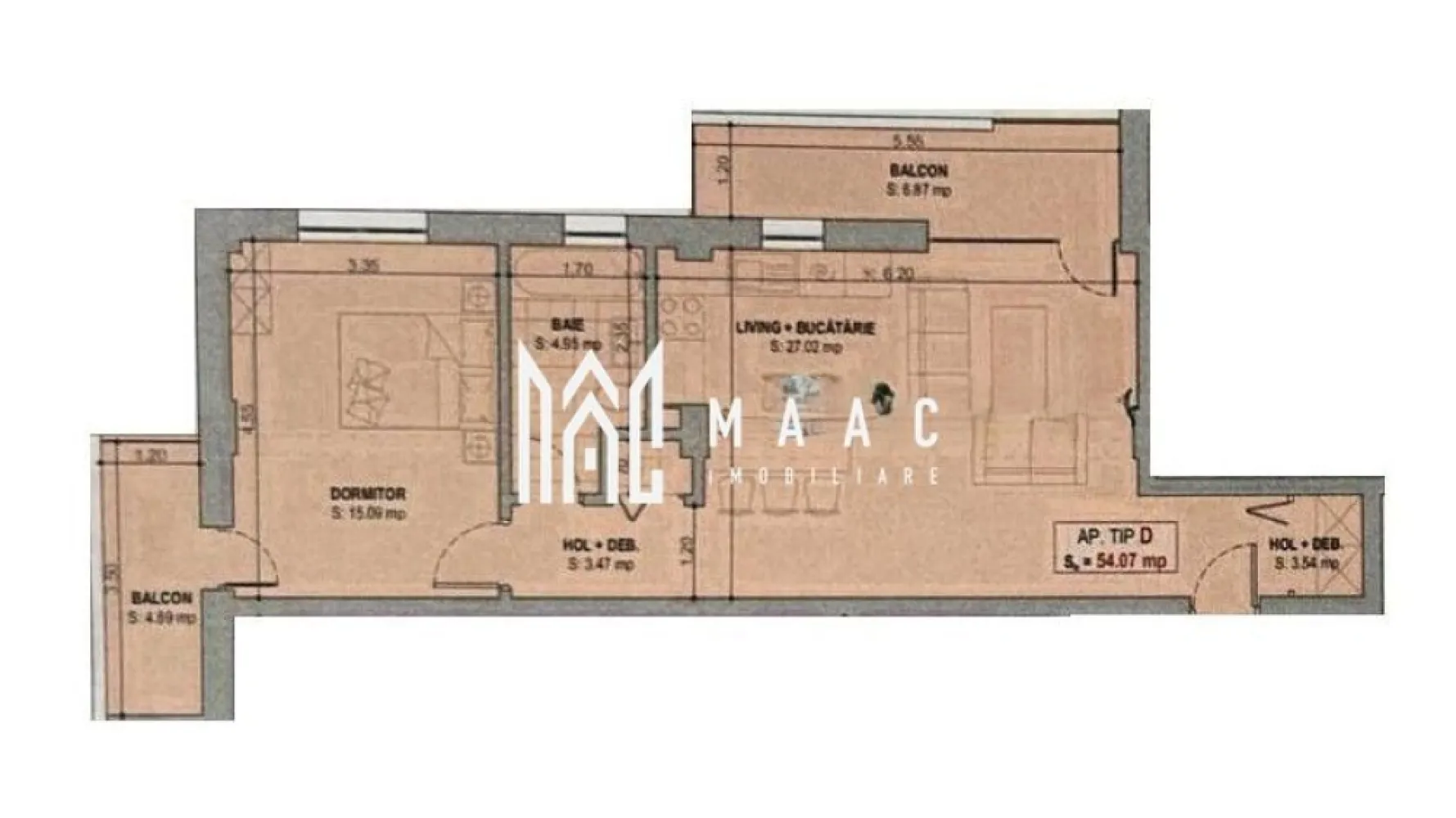 Apartament rezidențial I 2 camere I Parcare I Selgros - MAAC Imobiliare vă propune pentru achiziționare un apartament cu 2 camere situat într-un bloc de locuit în stadiul de dezvoltare, situat în cartierul Veterani, în proximitatea magazinului Selgros, ieșirea de Nord a orașului Sibiu. Apartamentul cu suprafața utilă de 54.07 mp, este format din: Living cu bucătărie open- space în suprafața de 27.02 mp cu acces la balconul de 6.87 mpu, Dormitor de 15 mpu cu acces la balcon de 4.89 mpu, baie dotată cu geam de aerisire si cadă cu suprafața de 4.95 mpu, spații pentru depozitare în cadrul holurilor de acces. Complexul rezidențial este în construcție, se predă la sfârșitul anului 2025 la stadiul de: -ALB: instalația de curent, instalația sanitară, loc destinat pentru aparat de aer condiționat, pereți finisați cu glet, ușa principală metalică marca Porta Doors, centrală termică în condensare și instalația de încălzire în pardoseală, geamuri tripan cu tâmplărie PVC Salamander culoare gri antracit, cele 2 balcoane cu balustradă de sticlă și finisaje cu granit. -CHEIE: plus 200 euro/ mp, include vopsea lavabilă, uși interioare, obiecte sanitare, gresie, faianță, parchet, aparataje electronice etc. Fiecare unitate beneficiază de un loc de parcare suprateran. Construcția cu regim de înalțime P+ 3 etaje + 4 retras va beneficia de lift, interfon cu video, panouri solare care vor alimenta iluminatul public. Construcția cu fundație de beton, zidărie cărămidă Porotherm, izolație polistiren și vată bazaltică, boxe la subsol( achiziționate separat), parcare subterană ( posibilitate de achiziționare locuri de parcare adiționale la prețul de 10000 euro/ buc.), Parterul va avea destinație comercială, în proximitatea construcțiilor vor fi amenajate alei, spații verzi și locuri de joacă. Modalitate de plată: -Avans 25% la antecontract, 25% la roșu, 50% la predare. -Achitarea integrală a apartamentului include 1 loc de parcare subteran la pret 50%. Aceast apartament combină spațiul generos cu o compartimentare eficientă și finisaje de calitate superioară, fiind locația perfectă pentru a vă crea amintiri de neuitat. Contactați-ne pentru a programa o vizionare și pentru a discuta detaliile acestei oferte imobiliare excepționale. Pentru mai multe informații specificați că ați văzut anunțul cu ID: CP2371421 }}