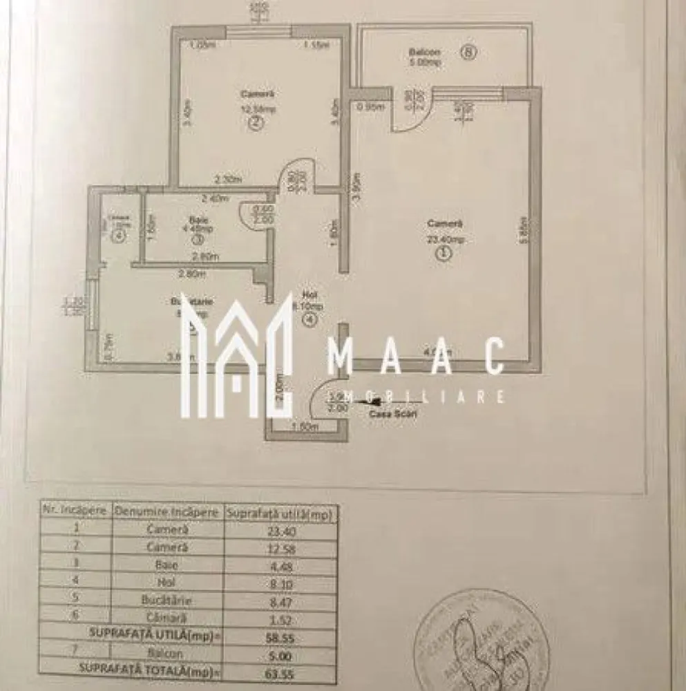 Apartament 2 Camere I 59 MPU I Decomandat I Balcon I Central