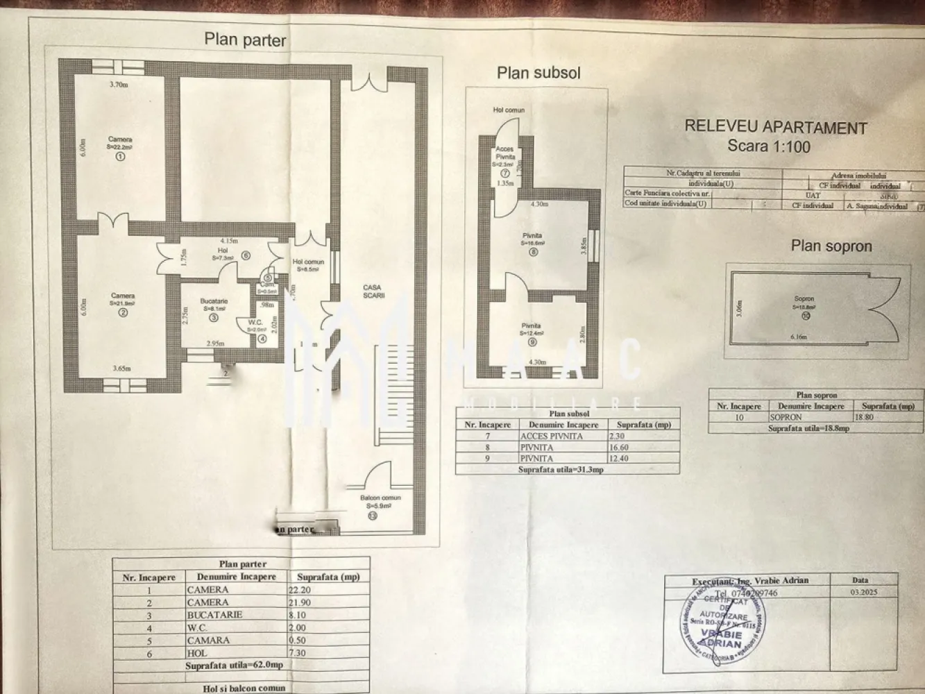 Apartament 2 camere garaj pivnita 31mp zona Andrei Saguna - Agentia Imobiliara Maac va propune spre vanzare un apartament cu 2 camere situat in zona centrala strada Andrei Saguna.

Apartamentul este situat la parter , necesita renovare are acces auto si dispune de garaj intabulat in curtea proprie.

Avantaje:

- suprafata utila 62 mp ( camere spatioase si inalte )
- suprafata pivnita inalta 31 mp utili intabulata in acte
- garaj intabulat in acte
- acces auto in curtea interioara
- apartamentul poate fi amenajat dupa propriul gust 

Pentru mai multe detalii va rog specificati CP3073388 la telefon