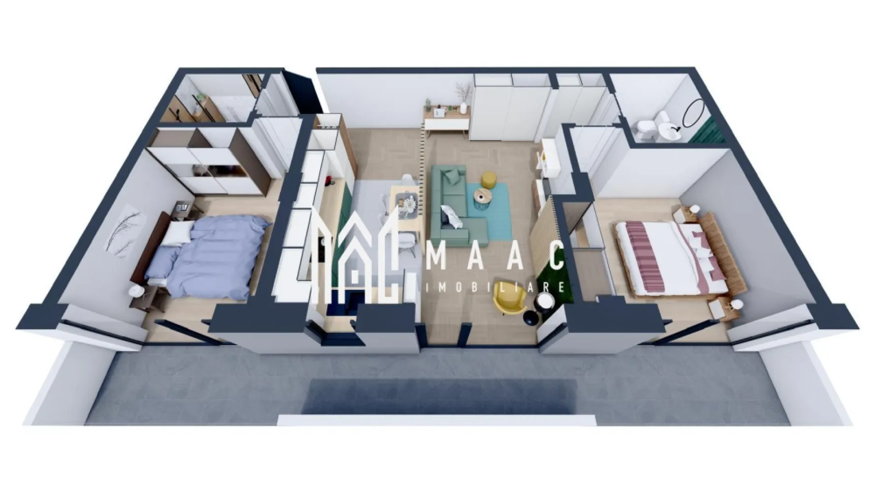 Apartament rezidențial I 3 Camere I Parcare I Selgros - MAAC Imobiliare vă propune pentru achiziționare un apartament cu 3 camere în cadrul unui bloc de locuințe în stadiul de dezvoltare, situat în cartierul Veterani, în proximitatea magazinului Selgros, ieșirea de Nord a orașului Sibiu. Apartamentul cu suprafața utilă de 69.4 mp, este format din: Living cu bucătărie open- space în suprafața de 31.4 mp cu acces la balconul de 17.16 mpu, Dormitor 1 de 13.2 mpu cu acces la balcon, baie în imediata vecinătate cu suprafața de 3.4 mpu, Dormitor 2 de 12.8 mpu cu acces la balcon, baie nr. 2 (4.6 mpu) accesibilă din holul (2.21 mpu) care ofera acces către dormitor. Complexul rezidențial este în construcție, se predă la sfârșitul anului 2025 la stadiul de: -ALB: instalația de curent, instalația sanitară, loc destinat pentru aparat de aer condiționat, pereți finisați cu glet, ușa principală metalică marca Porta Doors, centrală termică în condensare și instalația de încălzire în pardoseală, geamuri tripan cu tâmplărie PVC Salamander culoare gri antracit, cele 2 balcoane cu balustradă de sticlă și finisaje cu granit. -CHEIE: plus 200 euro/ mp, include vopsea lavabilă, uși interioare, obiecte sanitare, gresie, faianță, parchet, aparataje electronice etc. Fiecare unitate beneficiază de un loc de parcare suprateran. Construcția cu regim de înalțime P+ 3 etaje + retras va beneficia de lift, interfon cu video, panouri solare care vor alimenta iluminatul public. Construcția cu fundație de beton, zidărie cărămidă Porotherm, izolație polistiren și vată bazaltică, boxe la subsol( achiziționate separat), parcare subterană ( posibilitate de achiziționare locuri de parcare adiționale la prețul de 10000 euro/ buc.), Parterul va avea destinație comercială, în proximitatea construcțiilor vor fi amenajate alei, spații verzi și locuri de joacă. Modalitate de plată: -Avans 25% la antecontract, 25% la roșu, 50% la predare. -Achitarea integrală a apartamentului include 1 loc de parcare subteran la pret 50%. Aceast apartament combină spațiul generos cu o compartimentare eficientă și finisaje de calitate superioară, fiind locația perfectă pentru a vă crea amintiri de neuitat. Contactați-ne pentru a programa o vizionare și pentru a discuta detaliile acestei oferte imobiliare excepționale. Pentru mai multe informații specificați că ați văzut anunțul cu ID: CP2367248 }}