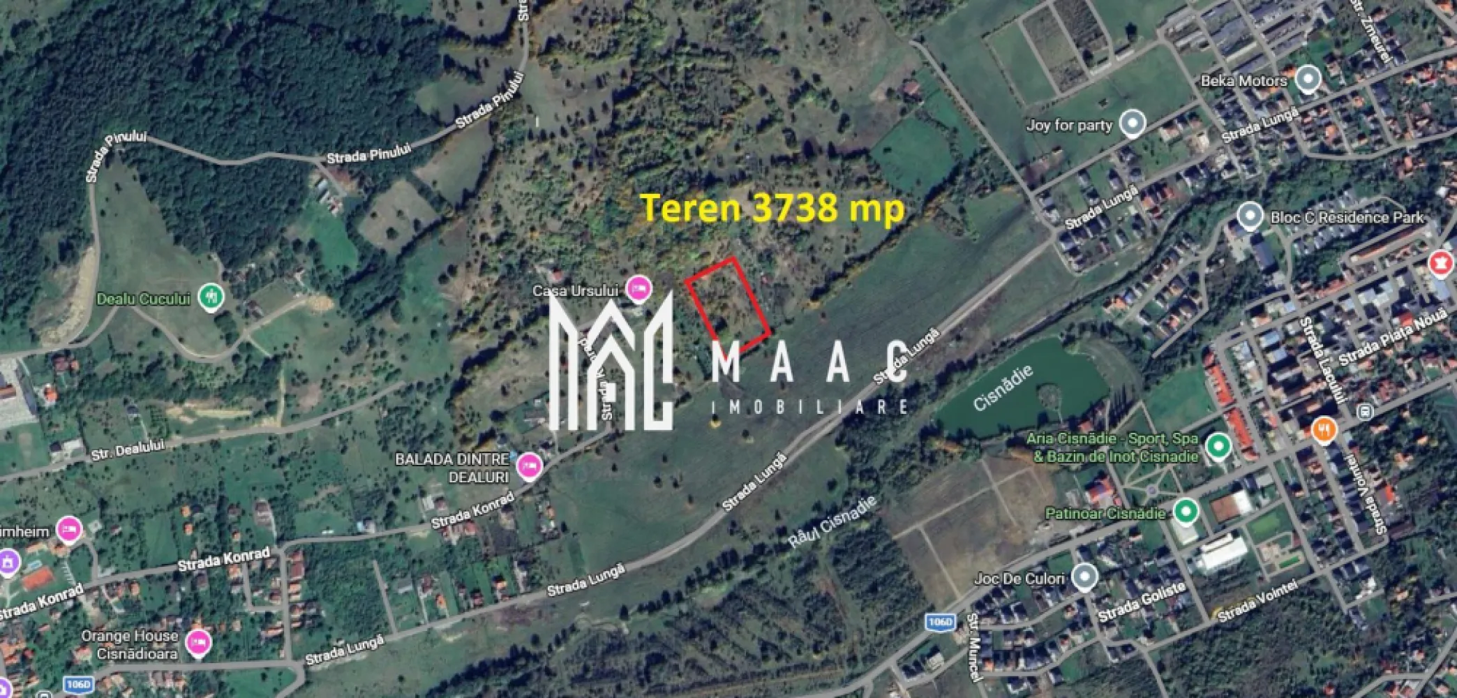 Teren intravilan 3738 mp Puz Cisnadioara - Agentia imobiliara Maac va propune spre vanzare teren intravilan cu o suprafata de 3738 mp situat in Cisnadioara .

Avantaje:

- intravilan puz aprobat 
- proiect de casa 
- deschidere 30 ml 
- utilitati in apropiere
- view superb 

Pentru mai multe detalii va rog specificati CP3073590 la telefon .