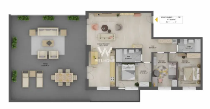 Penthouse deosebit finisat La Cheie, zona Shopping City Sibiu