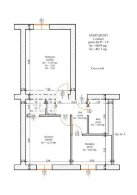 Apartament 2 camere | Parter | Decomandat | 48 MP | Turnisor