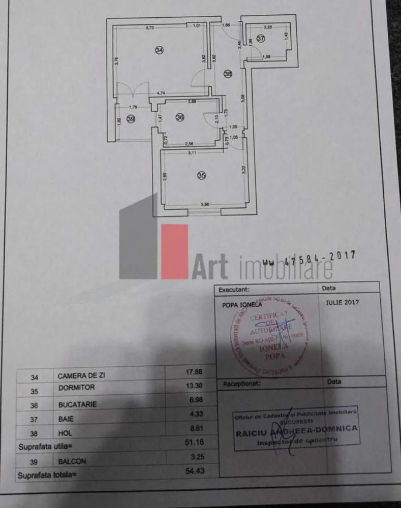 De vânzare apartament 2 camere Complex Rezidențial Rotar Park 1