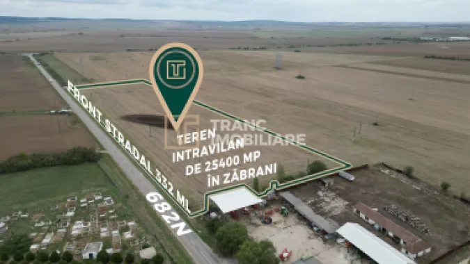 Teren intravilan de 25400 mp cu potențial excepțional pentru investiție în Zăbra